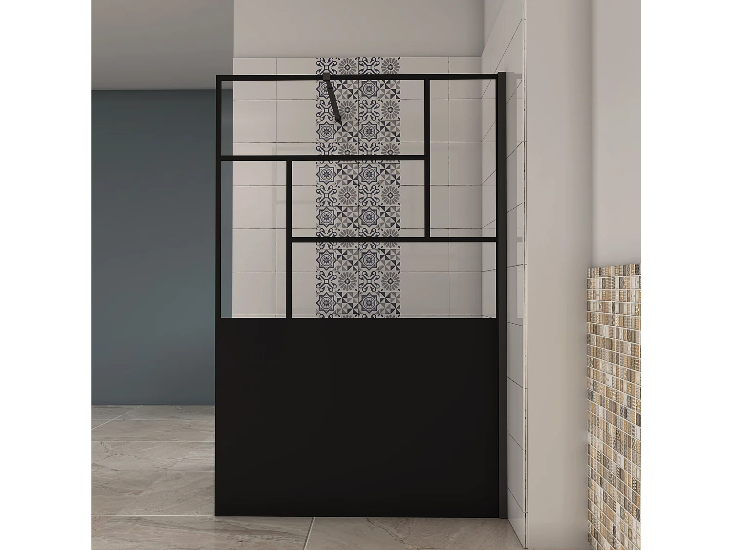 AICA paroi de douche 90x200cm,Paroi douche italienne industrielle,avec une barre de fixation extensible,Conception et intimité