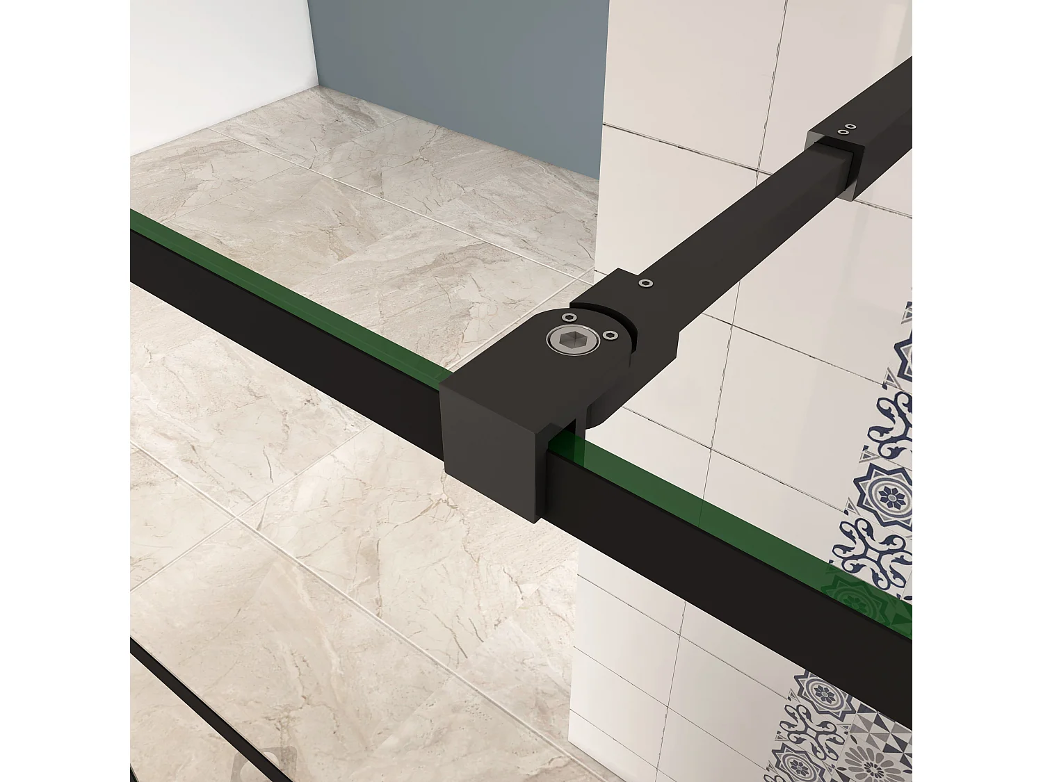 AICA paroi de douche 90x200cm,Paroi douche italienne industrielle,avec une barre de fixation extensible,Conception et intimité