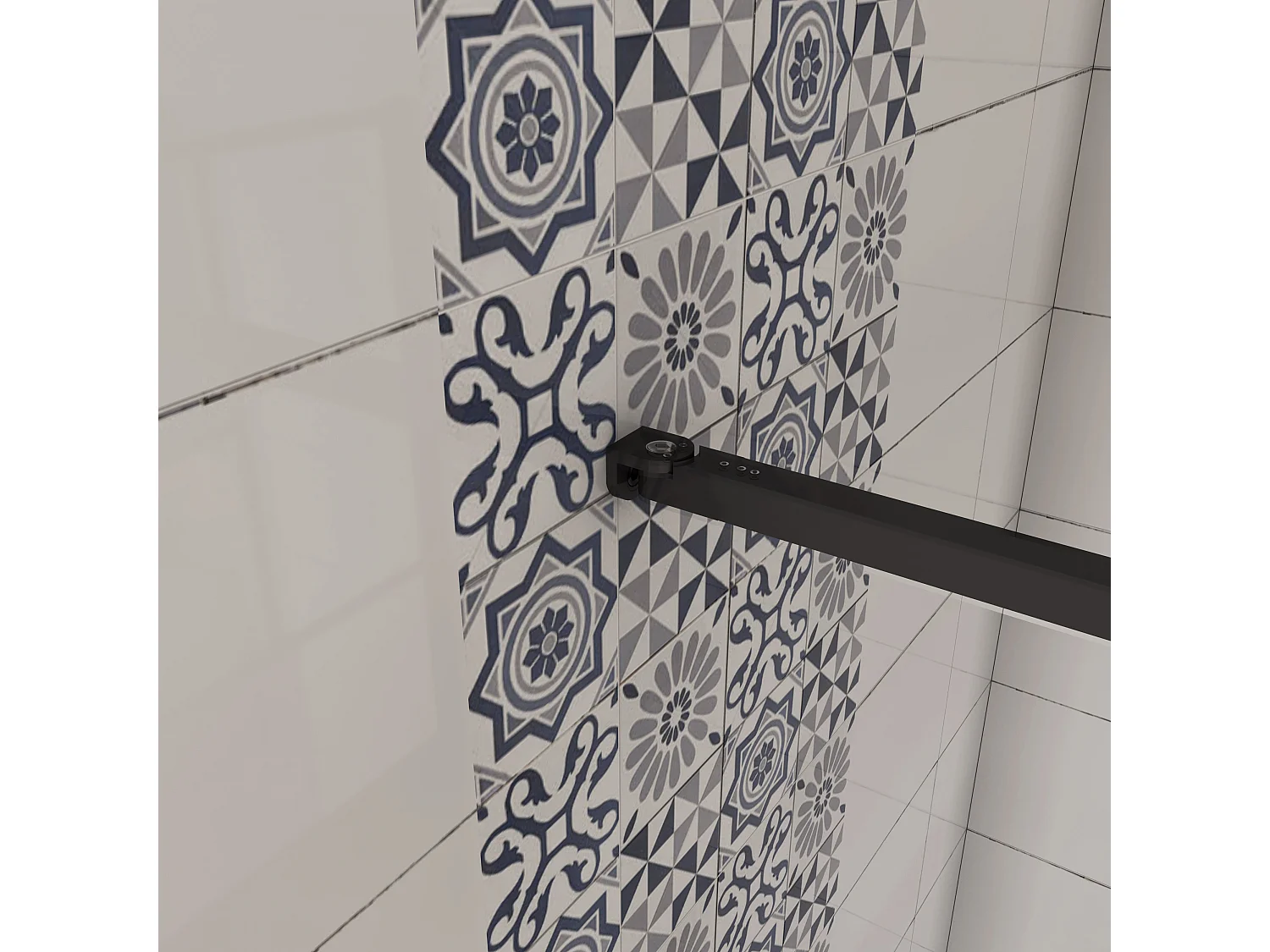 AICA paroi de douche 90x200cm,Paroi douche italienne industrielle,avec une barre de fixation extensible,Conception et intimité