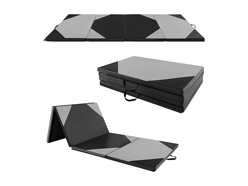 Tapis de Gymnastique Pliable Epais, Matelas d'Entrainement en Mousse et PU avec Poignées, pour Gymnastes Entraînements Yoga