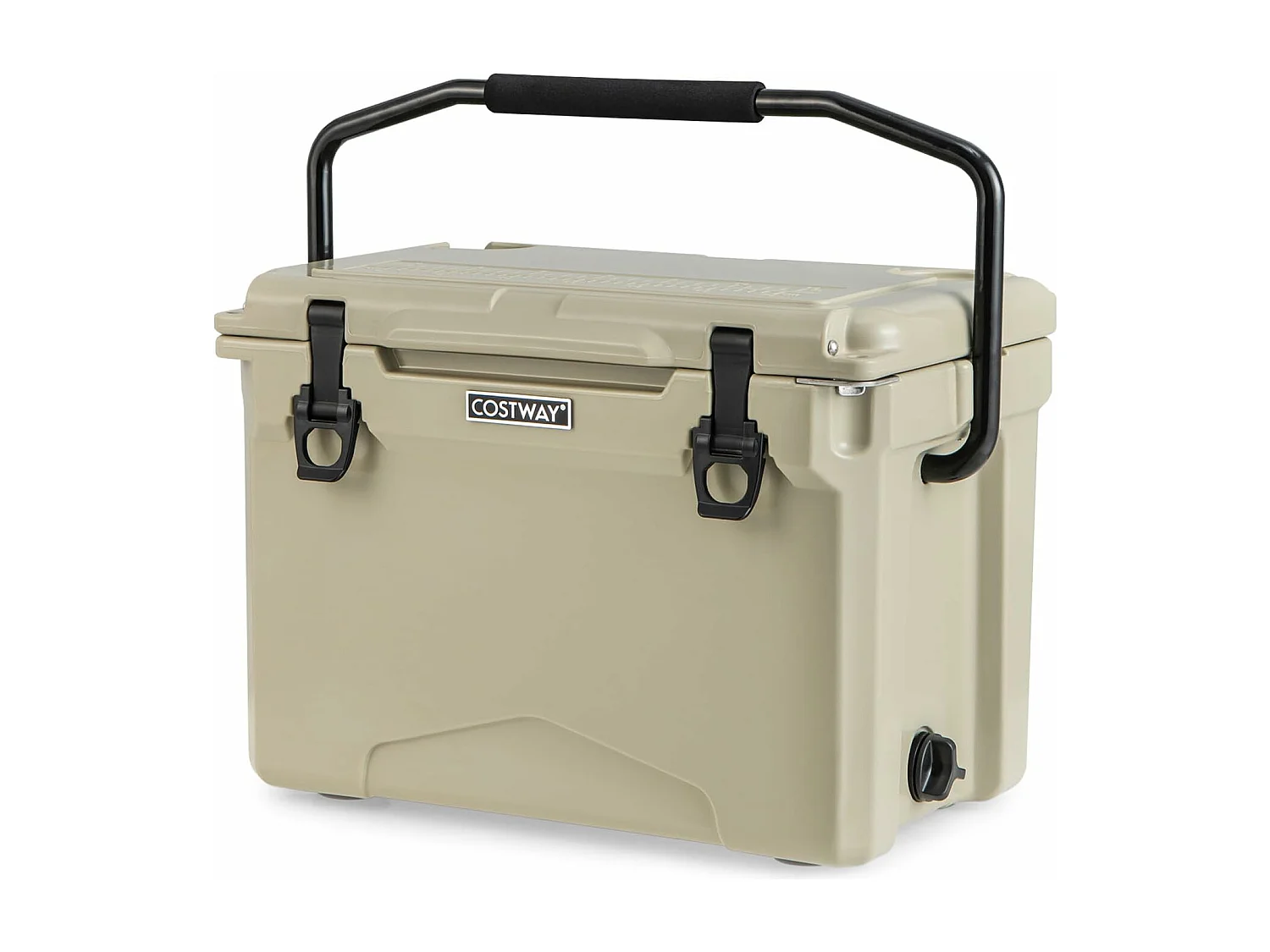 Thermobox, koelbox, draagbaar, warmtecontainer met flesopener en handvat, thermobox, voedseltransportcontainer voor camping, picknick, 21 liter (Kahki) SB33958