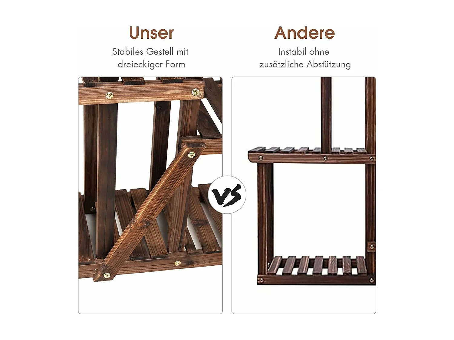 Plantenrek bloemenrek, bloemenstandaard hout, bloementrap tuin, plantentrap meerdere verdiepingen, houten rek (9 etages, 125 x 25 x 114 cm)