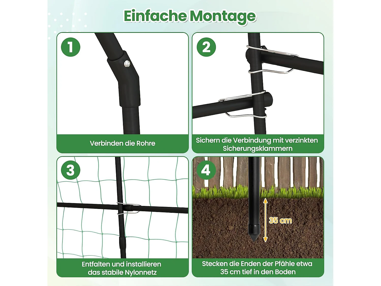 Tuinboog voor klimplanten, 230 cm hoog rankrooster met PE-gecoate metalen structuur, klimhulp, rozenboog, boog voor groenten, fruit, bloemen
