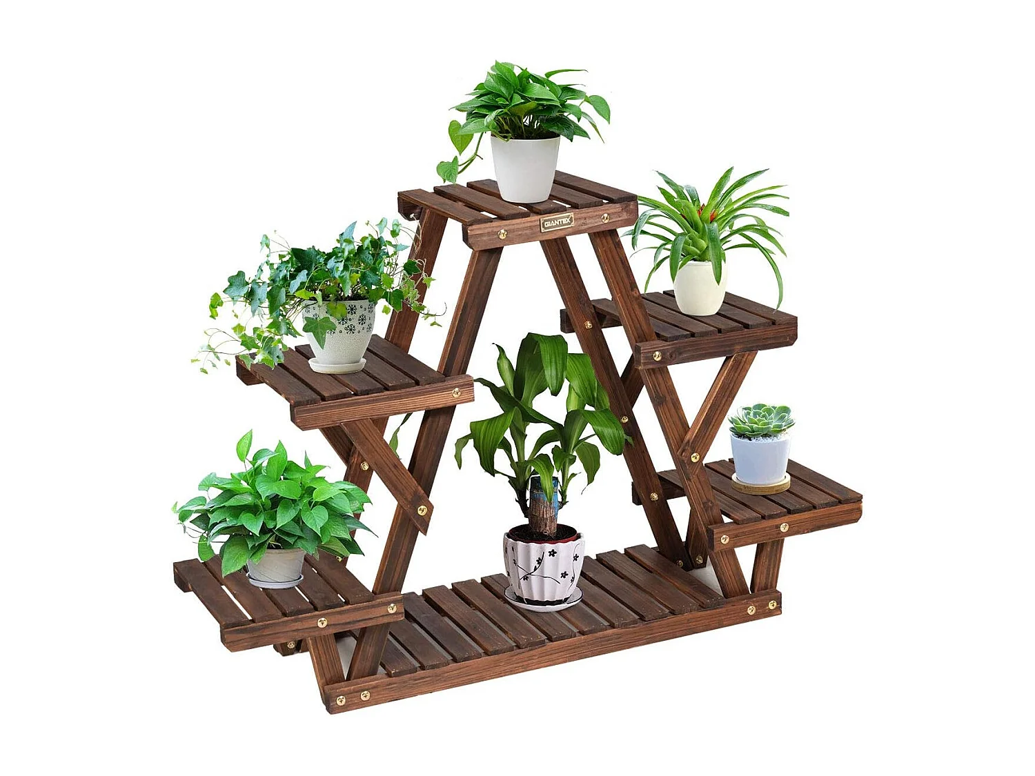 Bloementrap, plantenstandaard, hout, plantentrap, bloemenstandaard, plantenrek, tuin, houten rek met meerdere verdiepingen