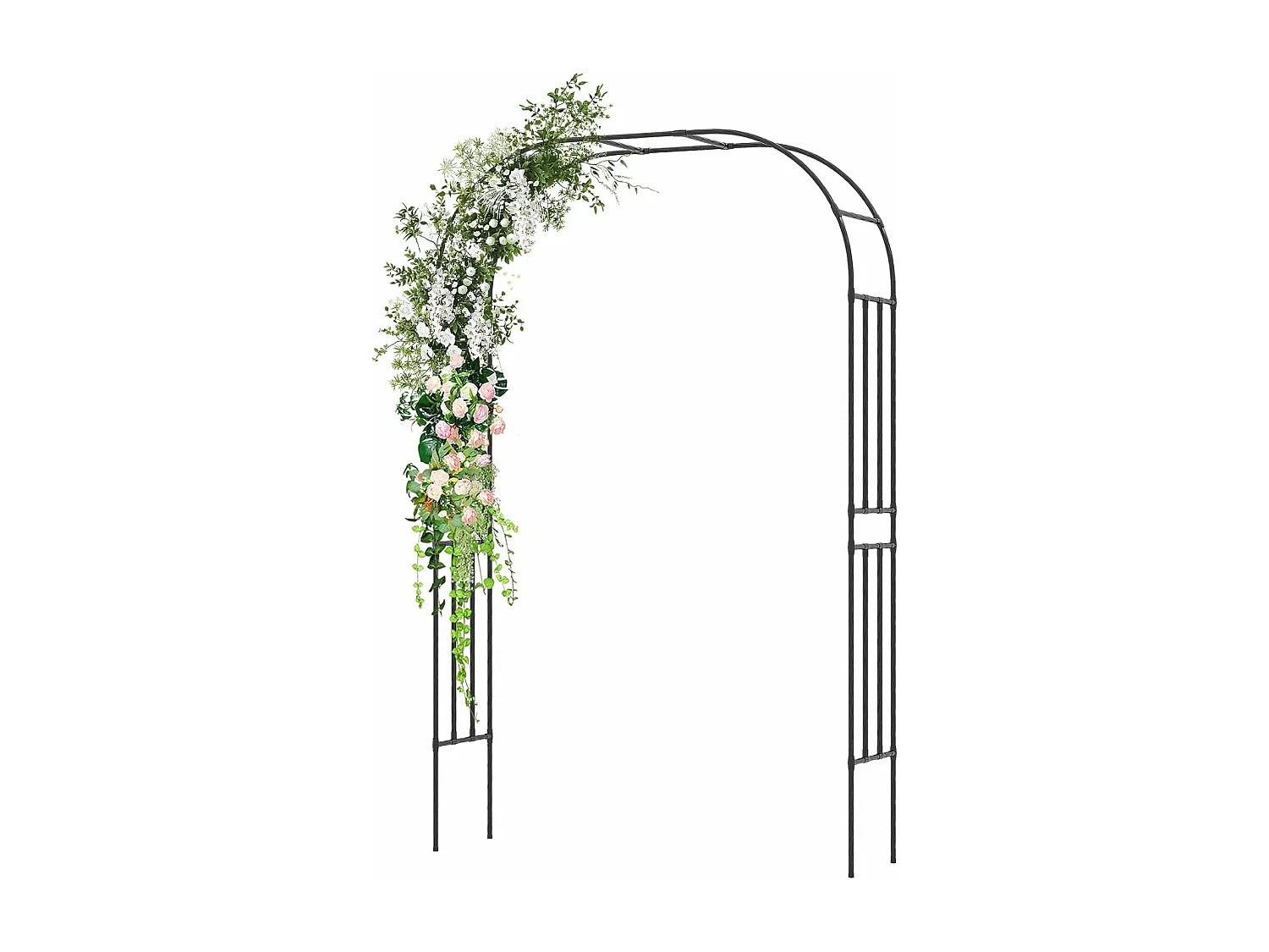Rozenboog van metaal, 240 x 153 x 40 cm, tuinboog voor klimplanten, poortboog, klimhulp, rankhulp, klimboog voor tuin, bruiloft, feest