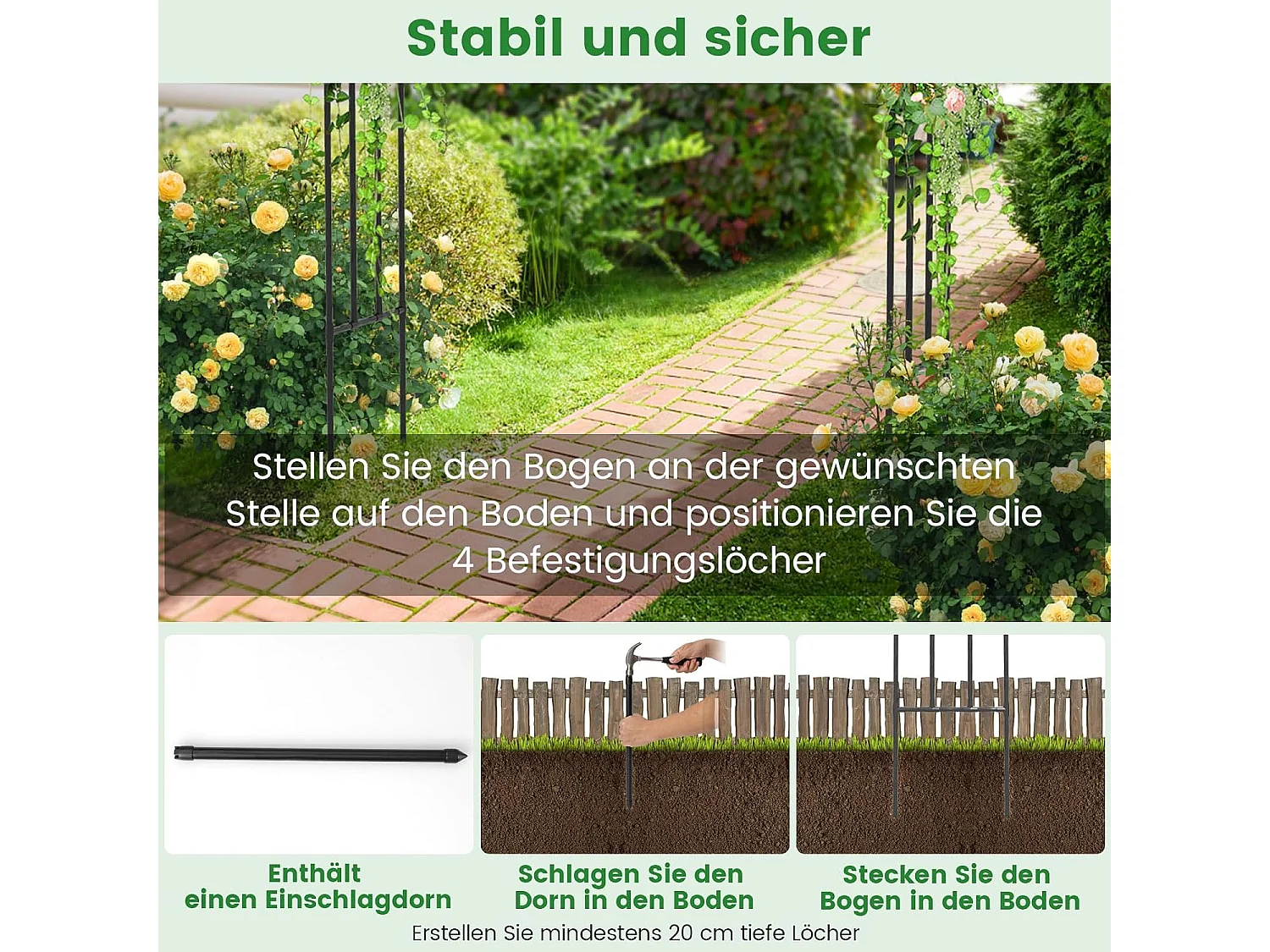 Rozenboog van metaal, 240 x 153 x 40 cm, tuinboog voor klimplanten, poortboog, klimhulp, rankhulp, klimboog voor tuin, bruiloft, feest