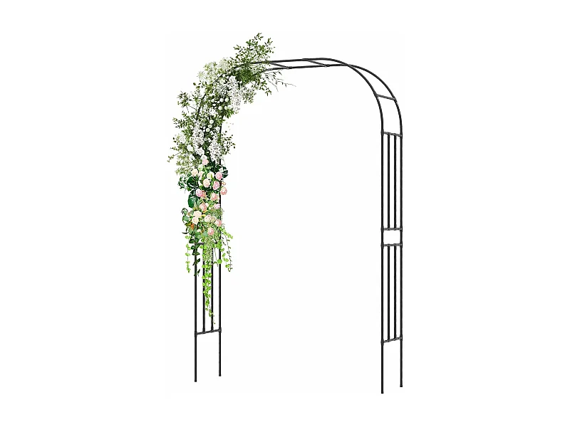 Rozenboog van metaal, 240 x 153 x 40 cm, tuinboog voor klimplanten, poortboog, klimhulp, rankhulp, klimboog voor tuin, bruiloft, feest