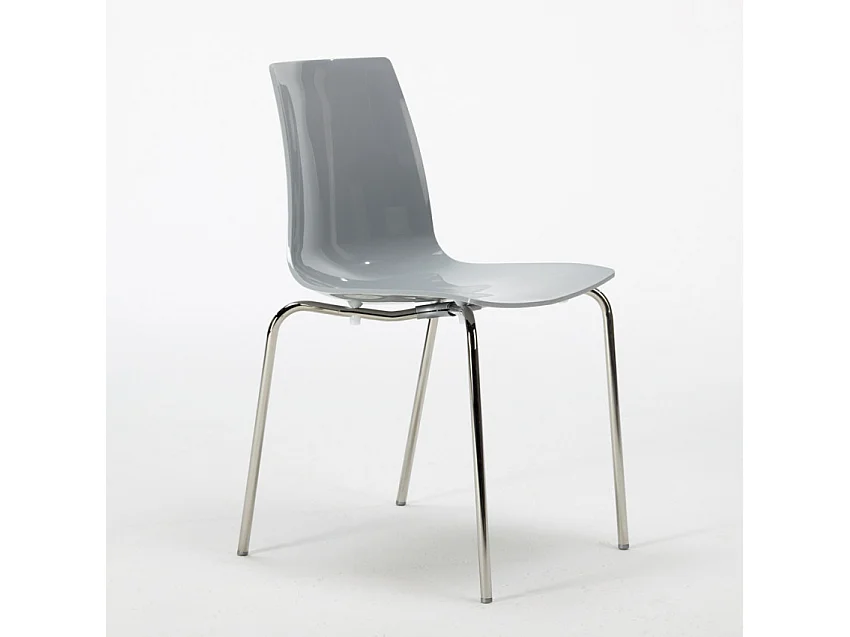 Garten-Set mit 2 modernen Stühlen und rundem Tisch 70cm aus Stahl Remos - Grau