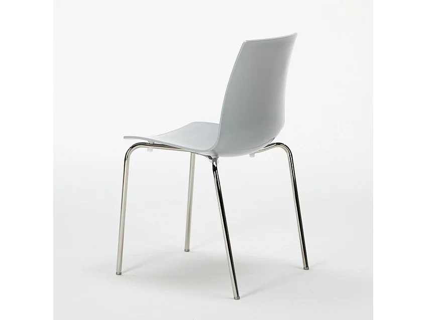 Garten-Set mit 2 modernen Stühlen und rundem Tisch 70cm aus Stahl Remos - Grau