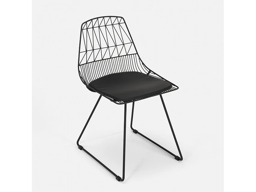 Set Tisch und 2 Stühle für Haus Bar Garten im Innen- und Außenbereich Etzy - Schwarz