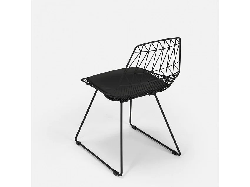 Set Tisch und 2 Stühle für Haus Bar Garten im Innen- und Außenbereich Etzy - Schwarz