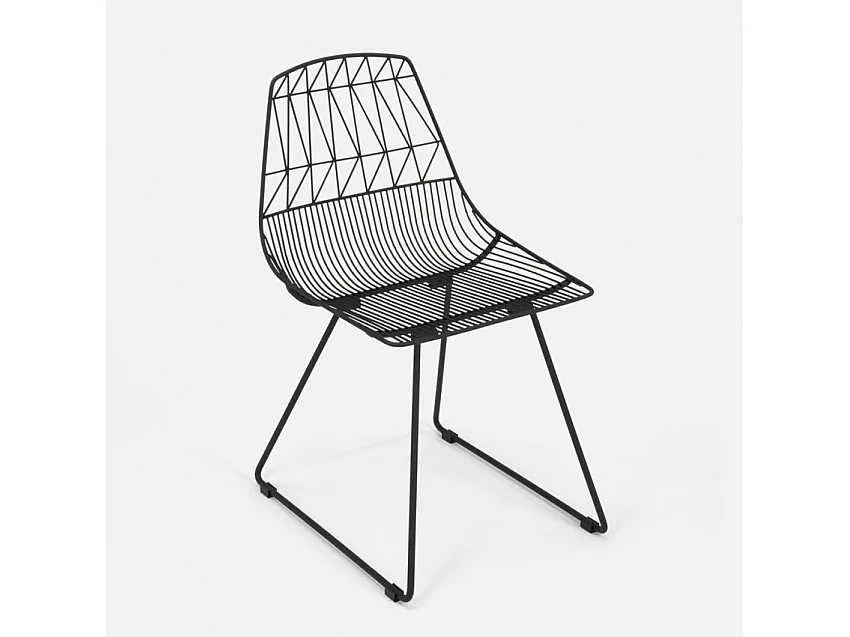 Set Tisch und 2 Stühle für Haus Bar Garten im Innen- und Außenbereich Etzy - Schwarz