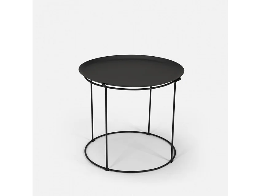 Set Tisch und 2 Stühle für Haus Bar Garten im Innen- und Außenbereich Etzy - Schwarz