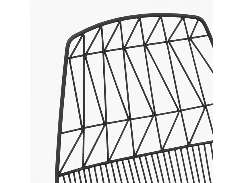 Set Tisch und 2 Stühle für Haus Bar Garten im Innen- und Außenbereich Etzy - Schwarz