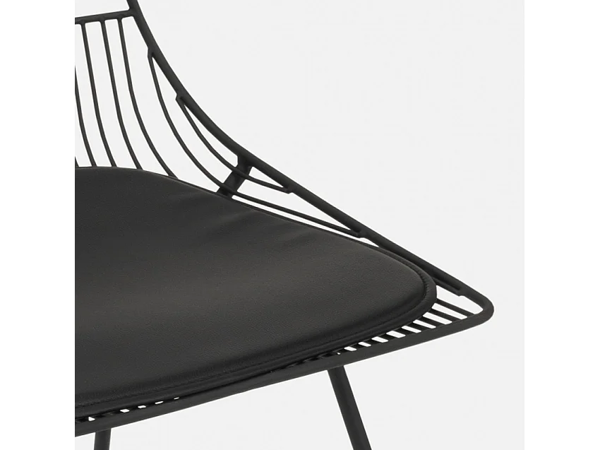 Set Tisch und 2 Stühle für Haus Bar Garten im Innen- und Außenbereich Etzy - Schwarz