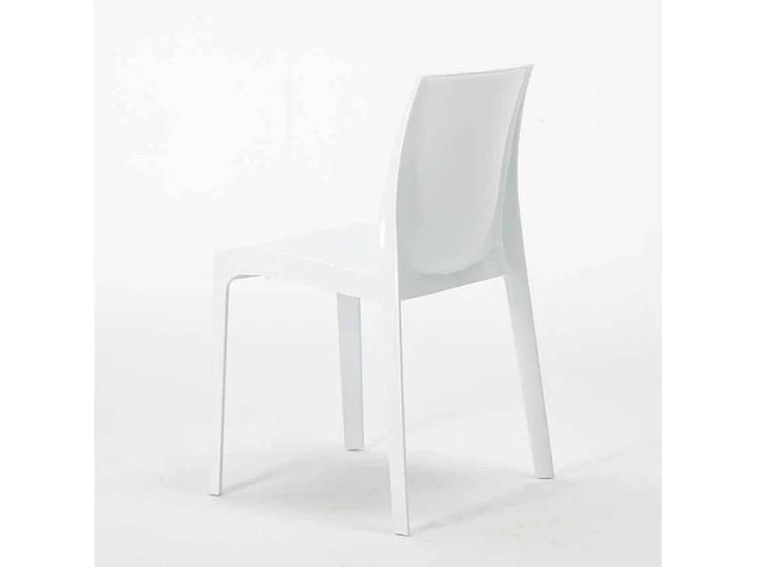 Weiß Quadratisch Tisch und 2 Stühle Farbiges Polypropylen-Innenmastenset Grand Soleil Ice Patio - Weiß