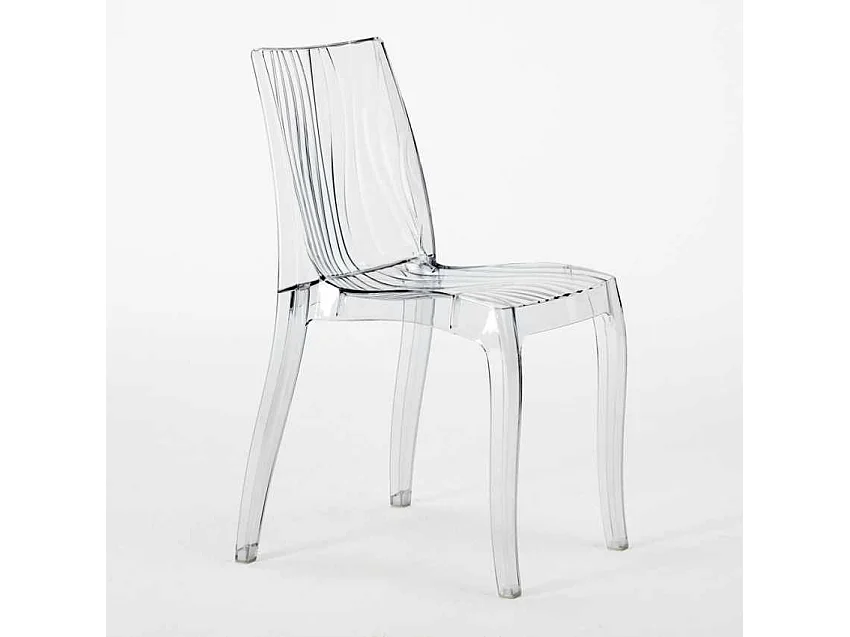 Weiß Quadratisch Tisch und 2 Stühle Farbiges Polypropylen-Innenmastenset Grand Soleil Dune Terrace - Transparent