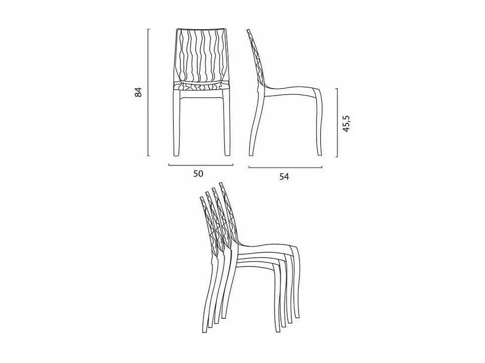 Weiß Quadratisch Tisch und 2 Stühle Farbiges Polypropylen-Innenmastenset Grand Soleil Dune Terrace - Transparent