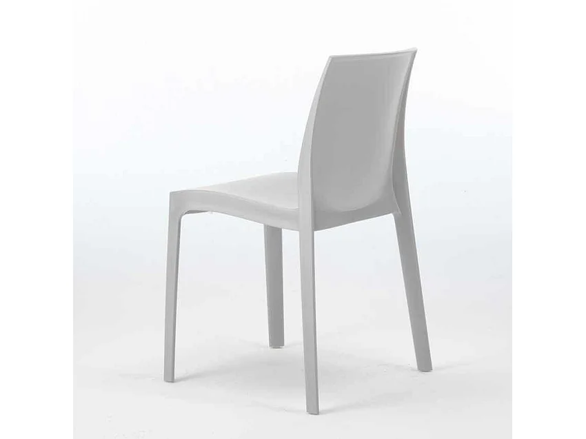 Schwarz Quadratisch Tisch und 4 Stühle Farbiges Polypropylen-Außenmastenset Grand Soleil Rome Passion - Grau