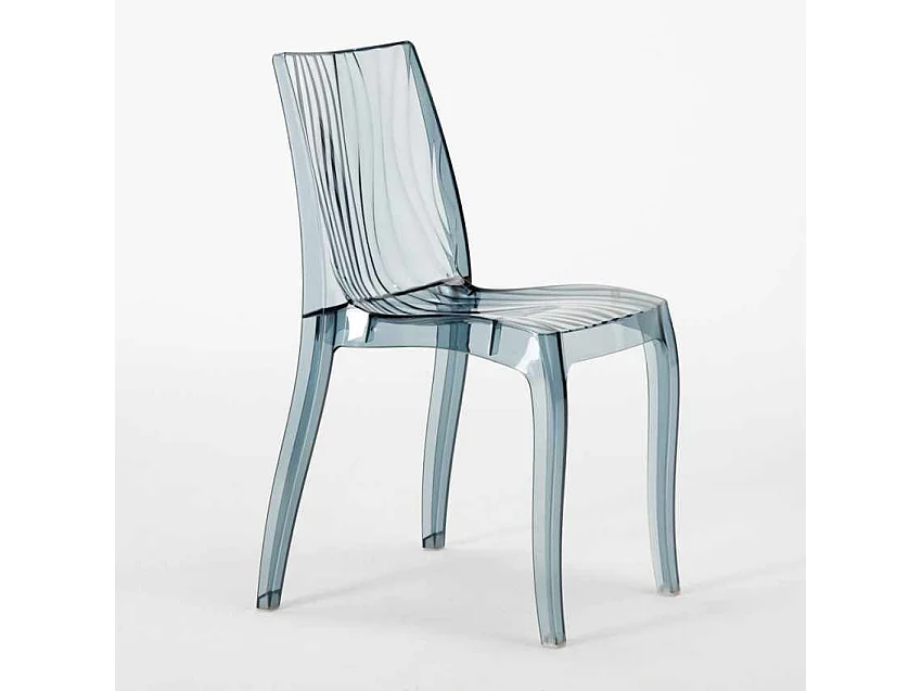 Schwarz Quadratisch Tisch und 2 Stühle Farbiges Polypropylen-Innenmastenset Grand Soleil Dune Balcony - Transparent Schwarz Anthrazit