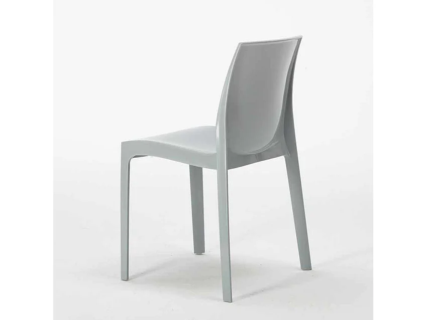 Weiß Quadratisch Tisch und 2 Stühle Farbiges Polypropylen-Innenmastenset Grand Soleil Ice Patio - Grau