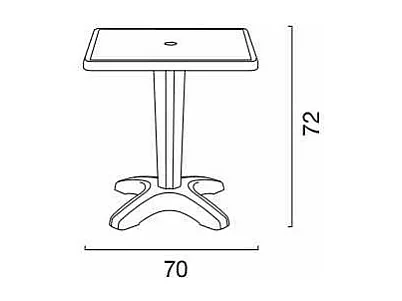 Ensemble table et chaises 70x70cm avec 2 chaises colorées Paloma