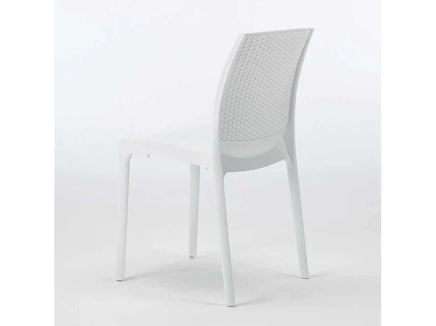 Weiß Rechteckig Tisch und 6 Stühle Farbiges Polypropylen-Außenmastenset Grand Soleil Boheme Summerlife - Weiß