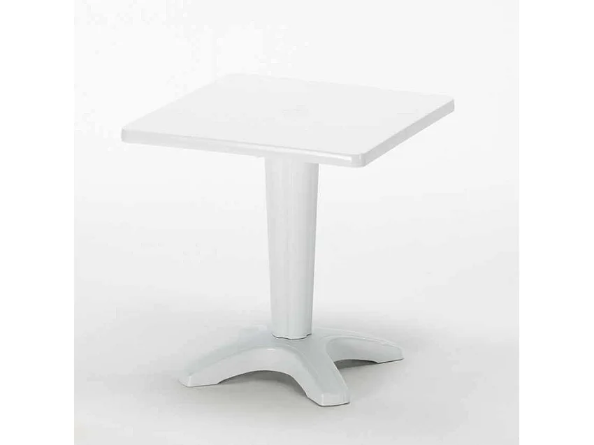 Weiß Quadratisch Tisch und 2 Stühle Farbiges Polypropylen-Innenmastenset Grand Soleil Gruvyer Patio - Schwarz