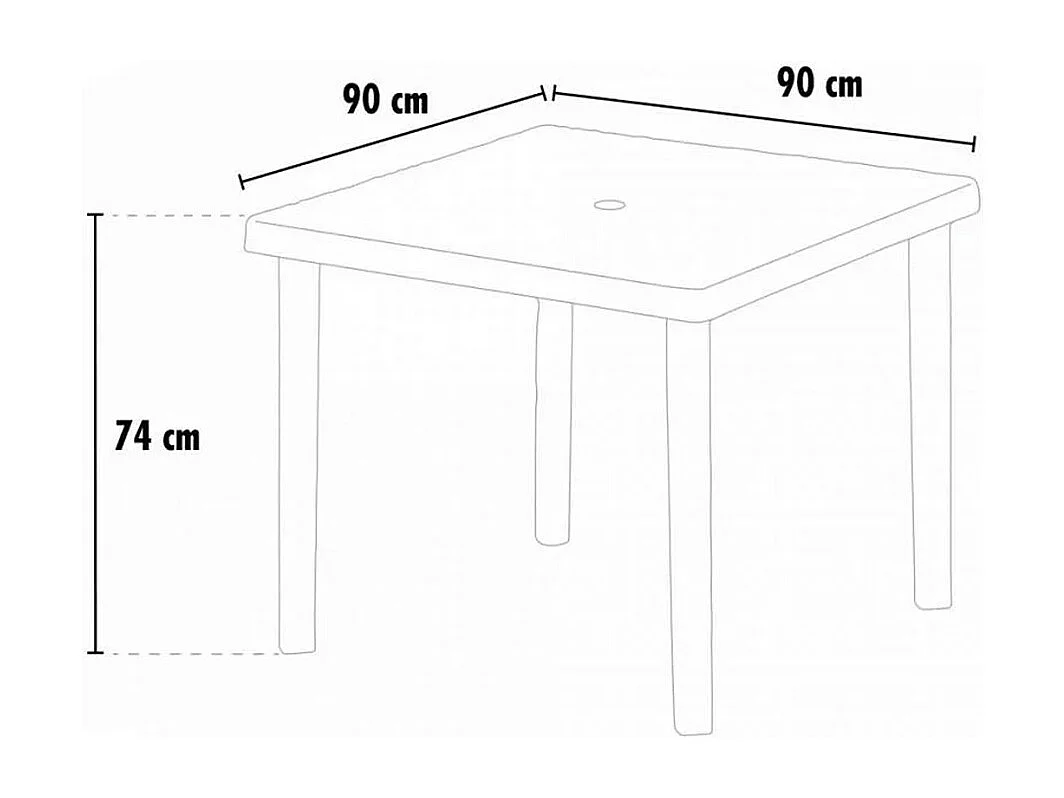 Ensemble table carrée beige + 4 chaises colorées polirattan Margarita