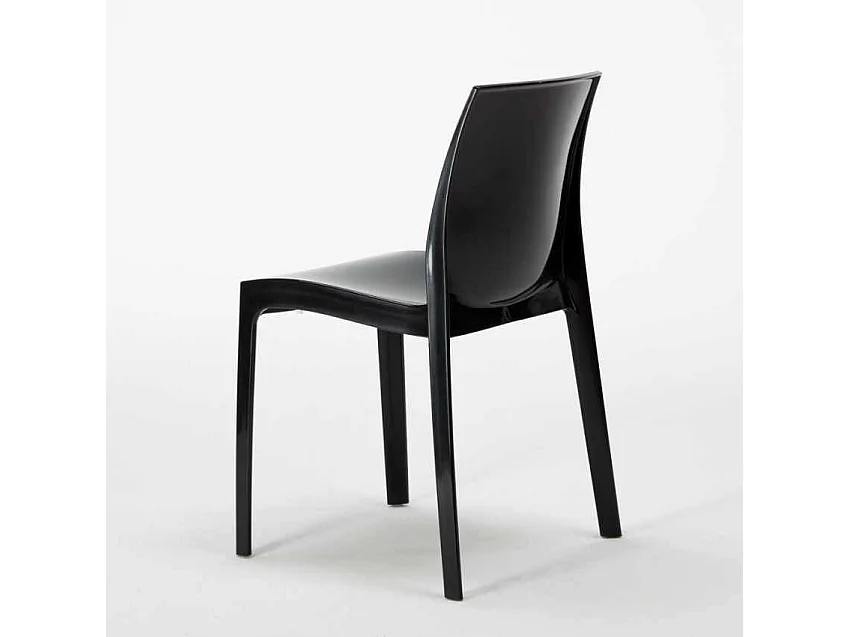 Schwarz Quadratisch Tisch und 2 Stühle Farbiges Polypropylen-Innenmastenset Grand Soleil Ice Aia - Schwarz