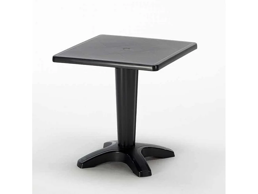 Schwarz Quadratisch Tisch und 2 Stühle Farbiges Polypropylen-Innenmastenset Grand Soleil Ice Aia - Schwarz