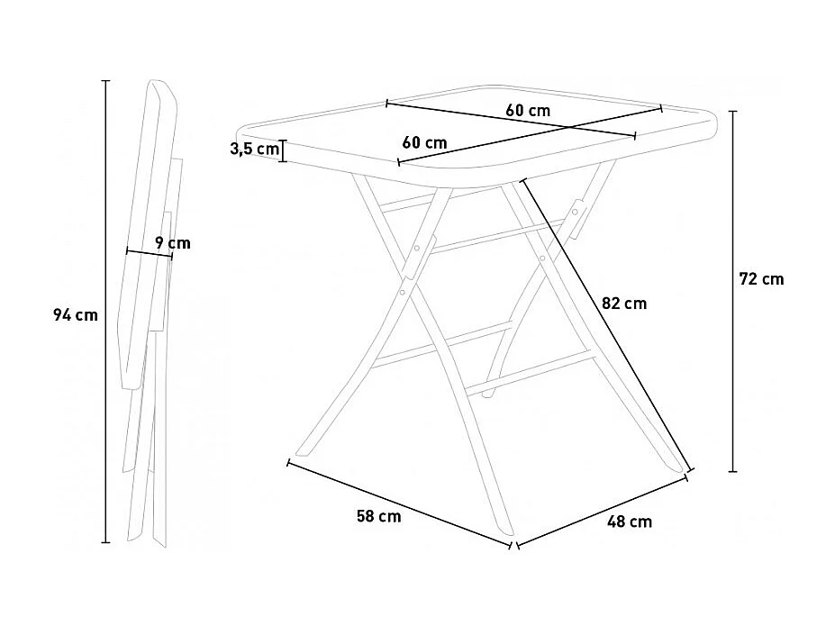 Polyrattan Tisch Quadratisch mit 4 Bunten Stühlen 90x90 Beige Elegance