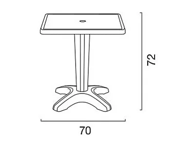Tisch Quadratisch mit 2 Bunten Polycarbonat Outdoor Stühlen Grand Soleil Cafè