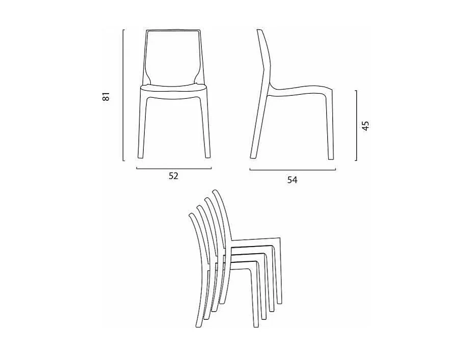 Weiß Quadratisch Tisch und 4 Stühle Farbiges Polypropylen-Außenmastenset Grand Soleil Rome Love - Weiß