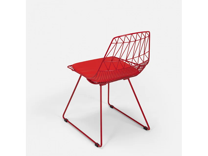 Set Tisch und 2 Stühle für Haus Bar Garten im Innen- und Außenbereich Etzy - Rot