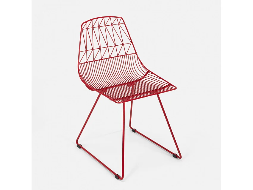 Set Tisch und 2 Stühle für Haus Bar Garten im Innen- und Außenbereich Etzy - Rot