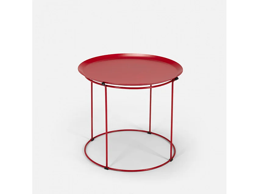 Set Tisch und 2 Stühle für Haus Bar Garten im Innen- und Außenbereich Etzy - Rot