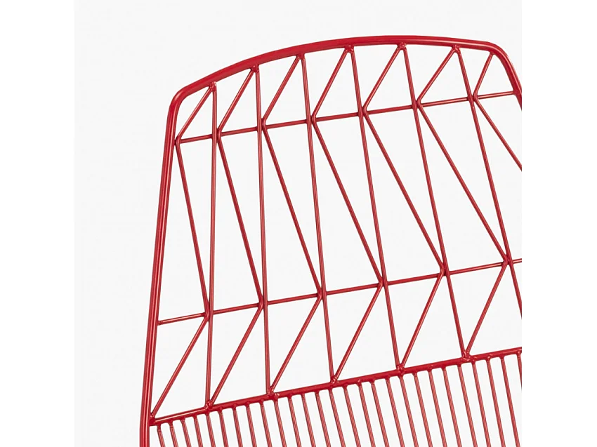 Set Tisch und 2 Stühle für Haus Bar Garten im Innen- und Außenbereich Etzy - Rot