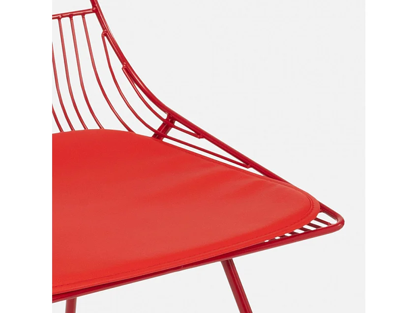 Set Tisch und 2 Stühle für Haus Bar Garten im Innen- und Außenbereich Etzy - Rot