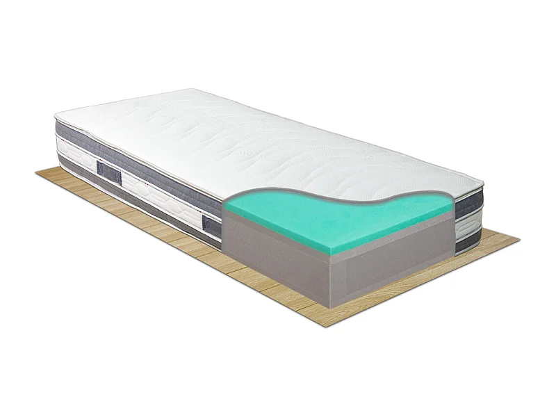 Materasso Tenerife a molle insacchettate e memory, singolo 80x190 H25, sfoderabile, fodera Silver – Comprarredo