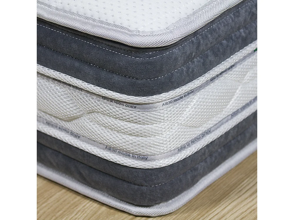 Materasso Tenerife a molle insacchettate e memory, singolo 80x190 H25, sfoderabile, fodera Silver – Comprarredo