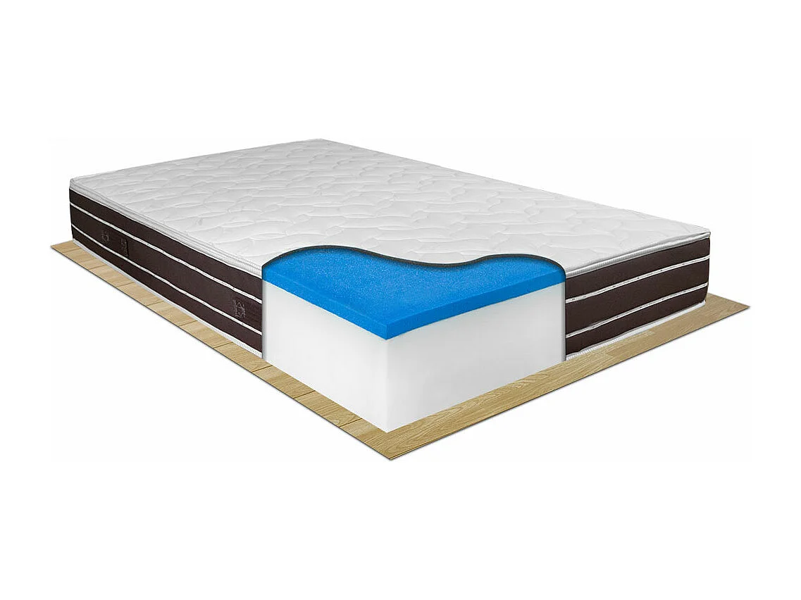 Materasso Molle e Memory Strong piazza e mezza 120x190 H25, molle biconiche con 3 cm memory, portanza 130 kg – Comprarredo