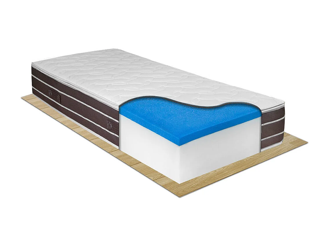 Materasso Molle e Memory Strong singolo 80x190 H25, molle biconiche con 3 cm memory, portanza 130 kg – Comprarredo
