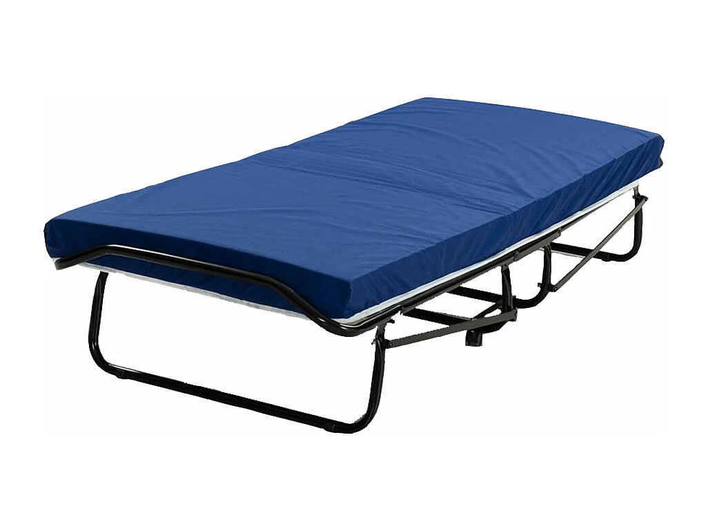 Brandina salvaspazio pieghevole 80x190, materasso waterfoam, rete a doghe, struttura in metallo con rotelle - Comprarredo