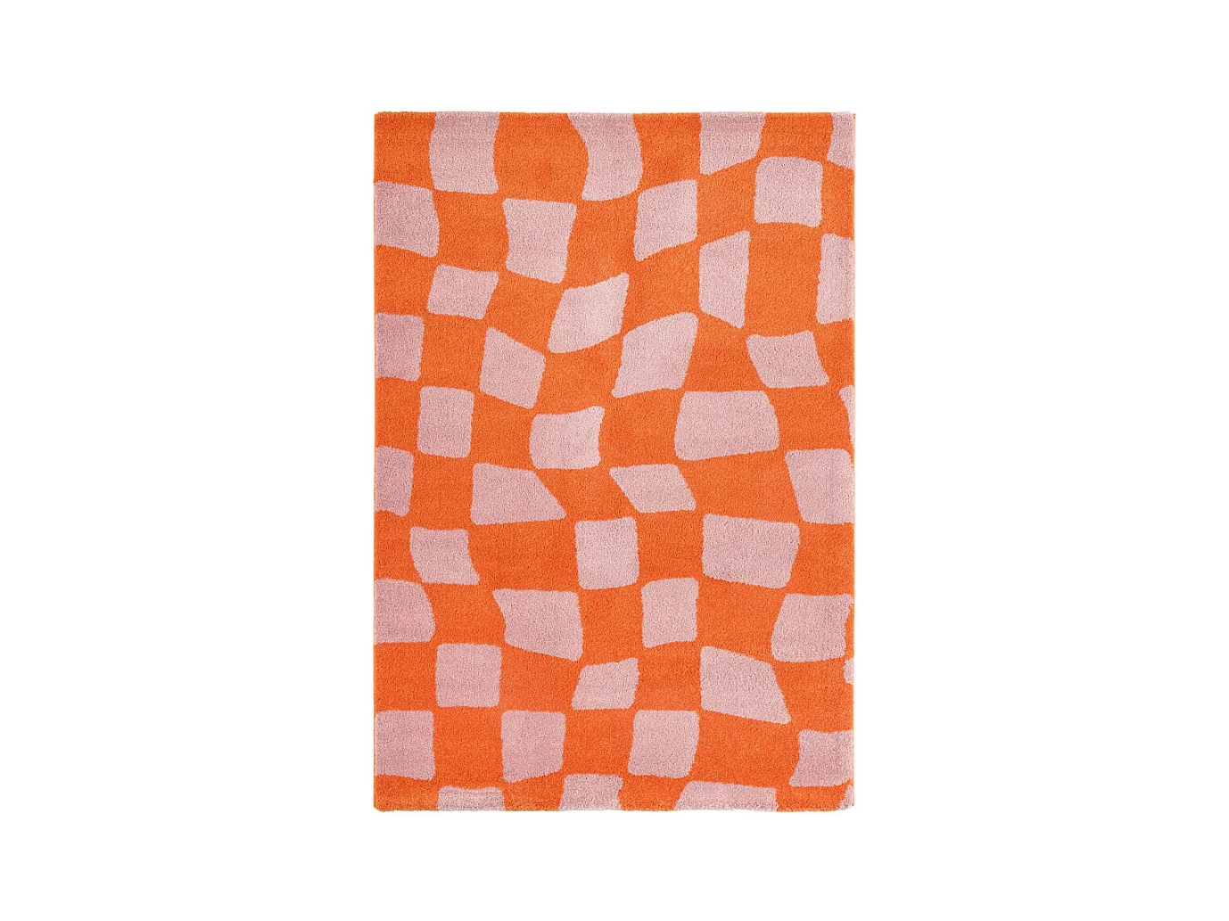 Retro - Tapis damiers -  Orange - 160x230cm