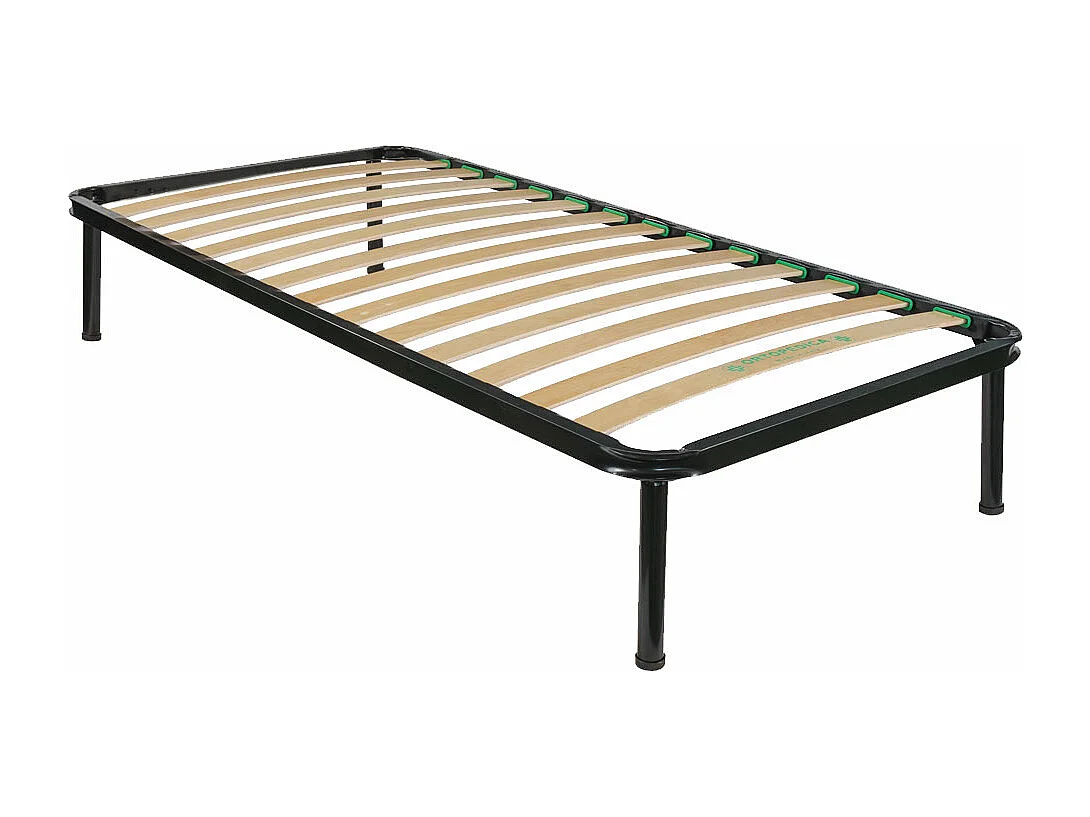 Rete ortopedica singola 90x190 con telaio in metallo e doghe flessibili in legno, adatta per letti singoli - Comprarredo