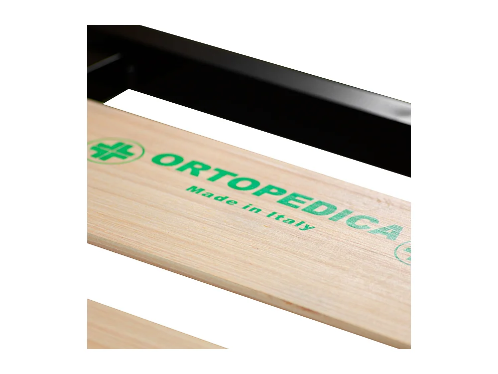 Rete ortopedica a doghe larghe 120x190 per letto piazza e mezza, telaio in metallo e doghe flessibili da 17 cm in legno - Comprarredo