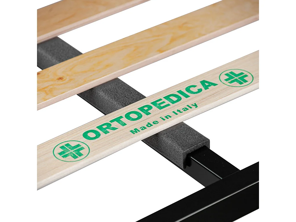 Rete ortopedica piazza e mezza 120x190 con telaio in metallo e doghe flessibili in legno - Comprarredo