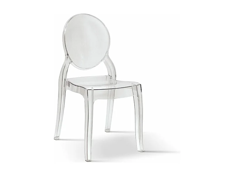 Sedia Laura trasparente set da 4 sedie, Sedia in polipropilene, Sedia Cucina