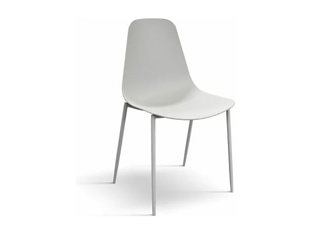 Sedia Alix set da 4 sedie bianco, Polipropilene,e gambe metallo